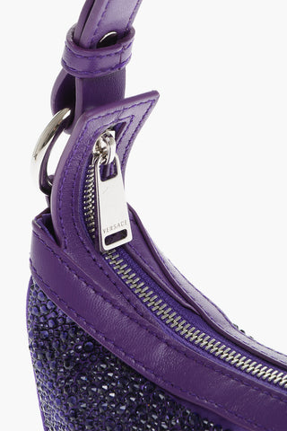 Solid Color Medusa Shoulder Bag with Rhinestones Embellishment