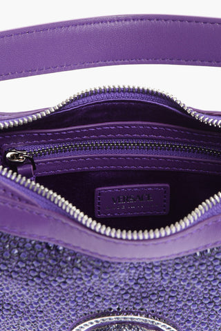 Solid Color Medusa Shoulder Bag with Rhinestones Embellishment