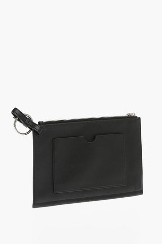 Faux Leather Pouch with External Pocket