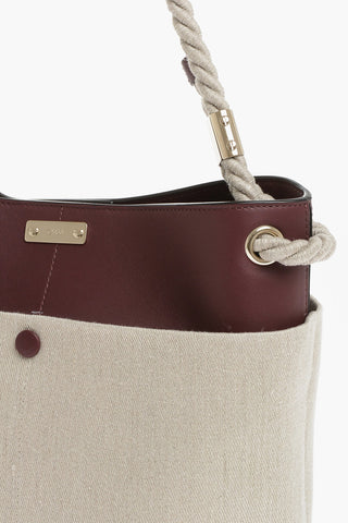 Borsa Bucket KEY In Lino e Pelle con Maxi Tasca Esterna