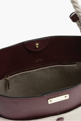 Borsa Bucket KEY In Lino e Pelle con Maxi Tasca Esterna