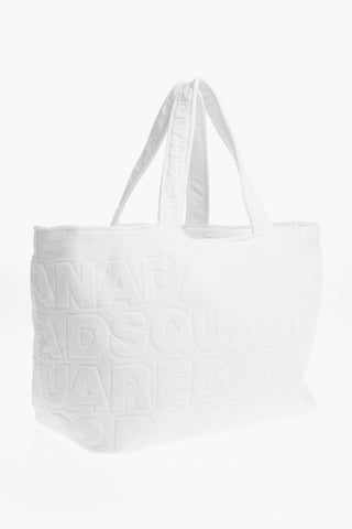 Maxi Borsa Tote in Spugna di Cotone con Logo All-Over