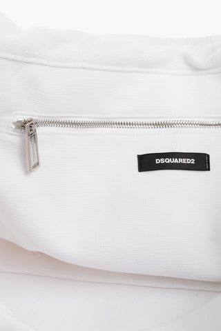 Maxi Borsa Tote in Spugna di Cotone con Logo All-Over
