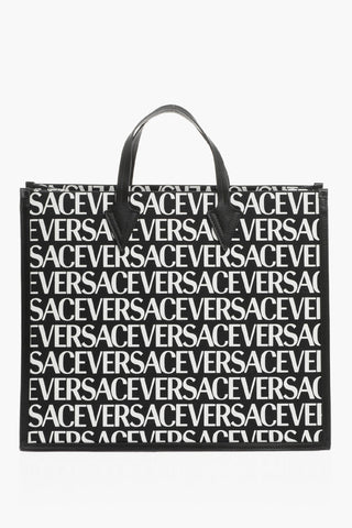 All-Over Logo Tote Bag with Leather Trims
