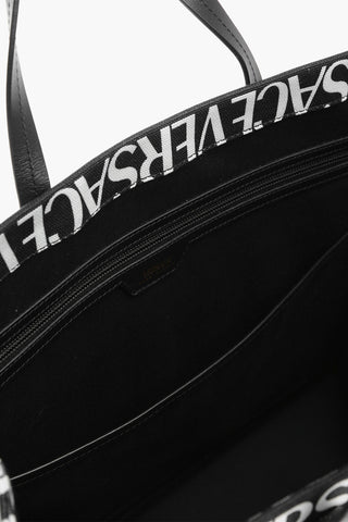 All-Over Logo Tote Bag with Leather Trims