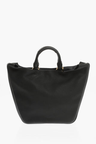 Hammered Leather DEIA Tote Bag With Double Crossed Handle