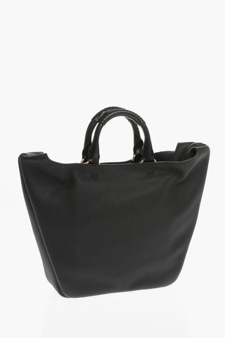 Hammered Leather DEIA Tote Bag With Double Crossed Handle