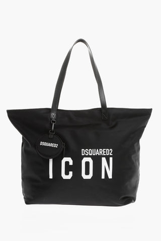ICON Nylon Maxi Tote Bag with Leather Trim