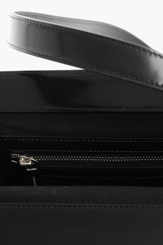 Patent Leather and Fabric Multi-Pockets Crossbody Bag
