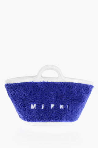 Leather and Fabric TROPICALIA Handbag with Removable Shoulder Strap