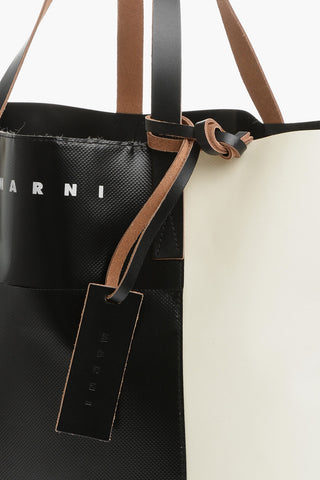 Two-Tone Faux Leather Tote Bag