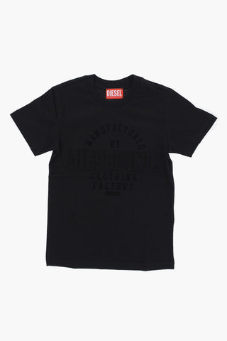 RED TAG Crew Neck TGILLY T-shirt with Embossed and Velvet Details