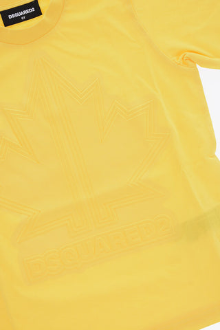 Solid Color SLOUCH FIT Crew-neck T-Shirt with Embossed Logo
