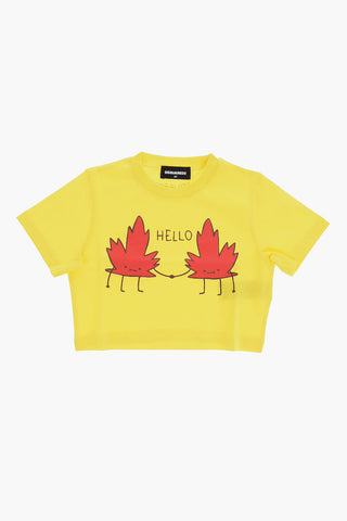 Printed Crop Crewneck T-Shirt