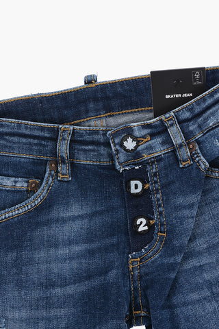 Jeans SKATER in Denim Stretch con Bottoni Logati