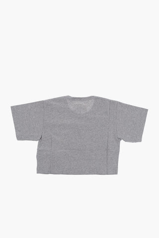 MM6 Crew-neck Cropped T-Shirt with Printed Logo