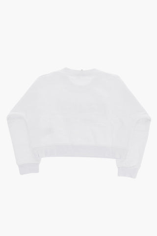 Oversized Cropped Crew-Neck Sweatshirt