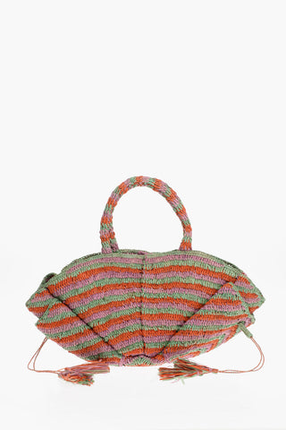 Borsa a Mano in Rafia con Nappine