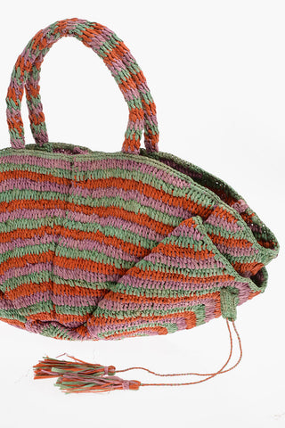 Borsa a Mano in Rafia con Nappine