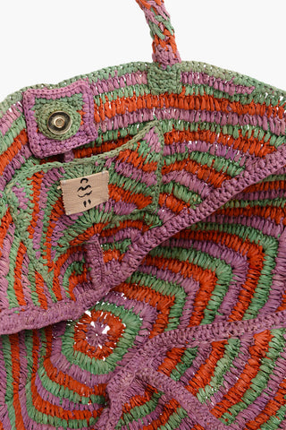 Borsa a Mano in Rafia con Nappine