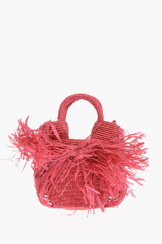 Mini Bag a Mano in rafia con Maxi Fiocco