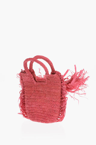 Mini Bag a Mano in rafia con Maxi Fiocco