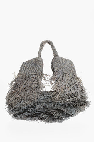 Raffia KIFAFA LETI M Shoulder Bag with Fringes