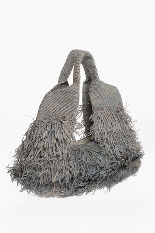 Raffia KIFAFA LETI M Shoulder Bag with Fringes