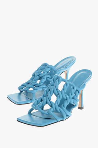 Sabot Open Toe In Pelle Intrecciata 10 cm