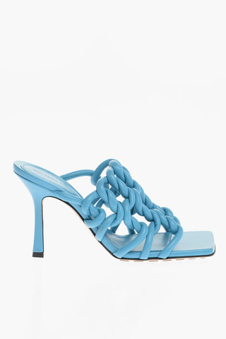 Sabot Open Toe In Pelle Intrecciata 10 cm