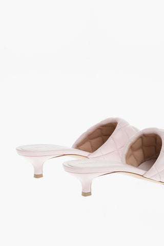 Slides In Pelle trapuntata Tacco 4 cm