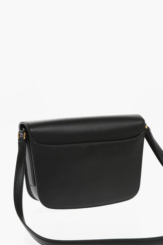 Leather Crossbody Bag with Golden Gancini Detail
