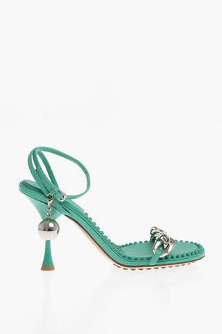 Leather Sandali With Chain Detail And Statement Charm