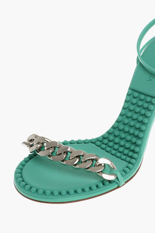 Leather Sandali With Chain Detail And Statement Charm