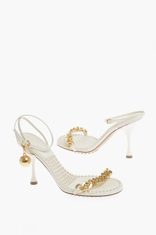 Leather Sandali With Chain Detail And Statement Charm