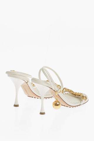 Leather Sandali With Chain Detail And Statement Charm
