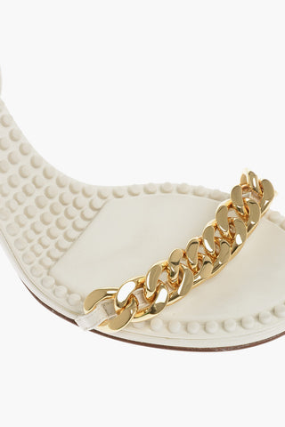 Leather Sandali With Chain Detail And Statement Charm