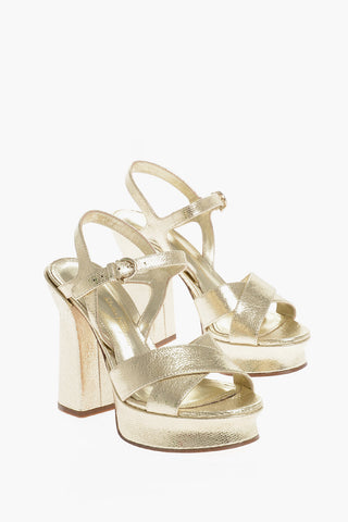 Metallized Leather SONYA Sandals 12 cm