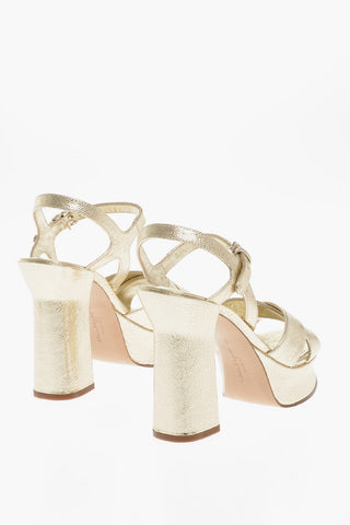 Metallized Leather SONYA Sandals 12 cm