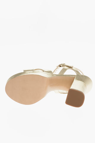 Metallized Leather SONYA Sandals 12 cm