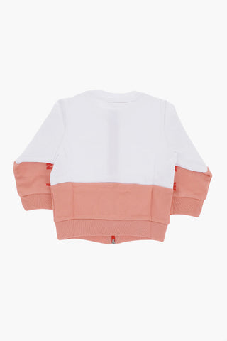Two-Tone Sweatshirt with Zip Closure