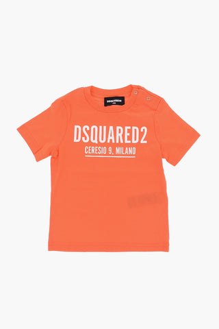 Solid Color Crew-neck T-Shirt with Contrasting Logo
