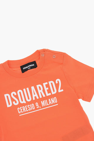 Solid Color Crew-neck T-Shirt with Contrasting Logo