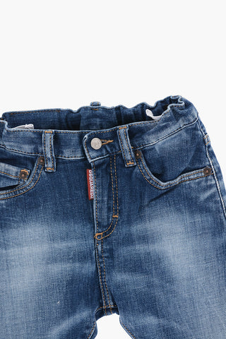 Stretch Denim Jeans with Cuffed Hem