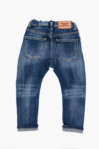 Stretch Denim Jeans with Cuffed Hem