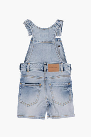 Denim-Latzhose mit dekorativen Schleifen