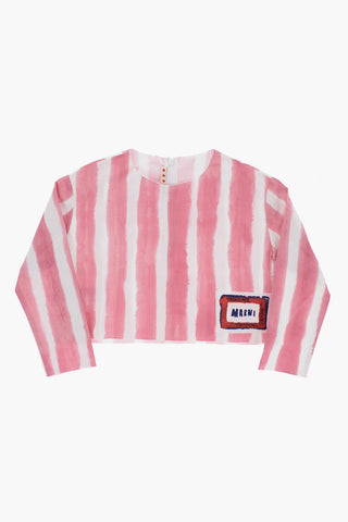 Blusa a Righe Bicolore con Chiusura Zip
