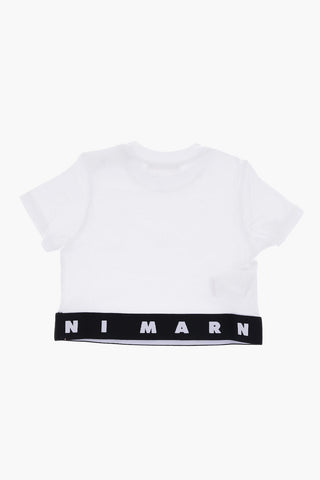 Crew-Neck T-shirt With Logo-Band on the Hem