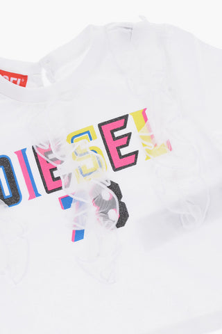 T-shirt Girocollo TRINSEB con Logo Glitter
