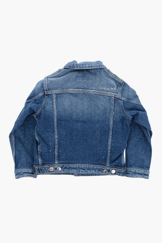 Giubbotto In Denim Oversize con Bottoni Argentati